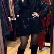 Sequin velvet blazer